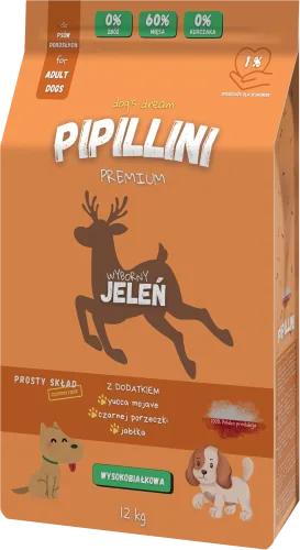 Pipillini karma dla psa z jeleniem sucha 12 kg - Karma dla psów - Karma | Pipillini