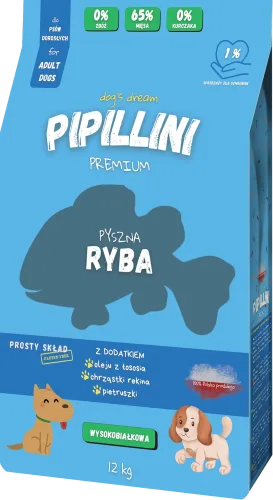 Pipillini karma dla psa z rybą sucha 12 kg - Karma dla psów - Karma | Pipillini