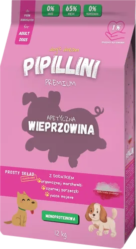 Pipillini karma dla psa z wieprzowiną sucha 12 kg - Karma | Pipillini