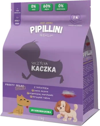 Pipillini karma dla psa z kaczką sucha 1 kg - Karma | Pipillini