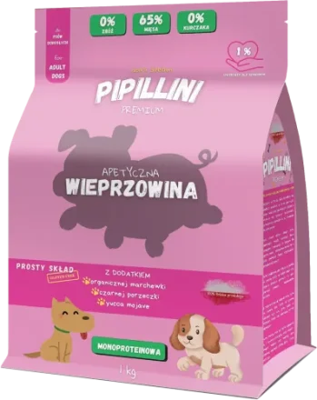 Pipillini karma dla psa z wieprzowiną sucha 1 kg - Karma | Pipillini