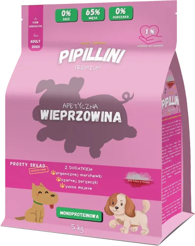 Pipillini karma dla psa z wieprzowiną sucha 5 kg - Karma | Pipillini